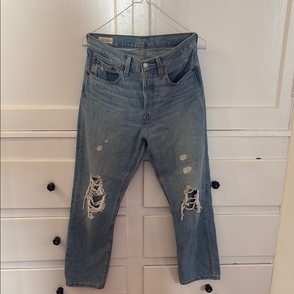 Levi’s 501 Distressed Blue Jeans